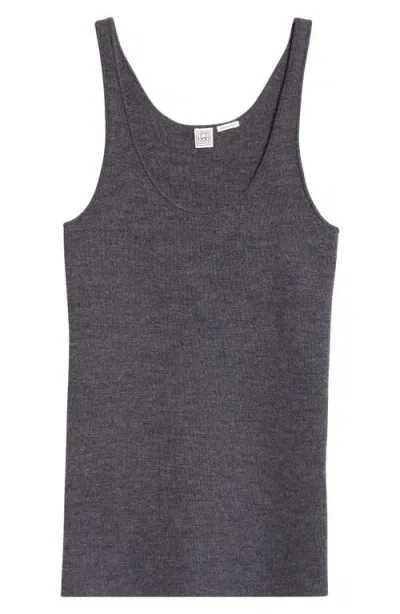 Totême Toteme Compact Merino Wool Blend Sweater Tank In Grey