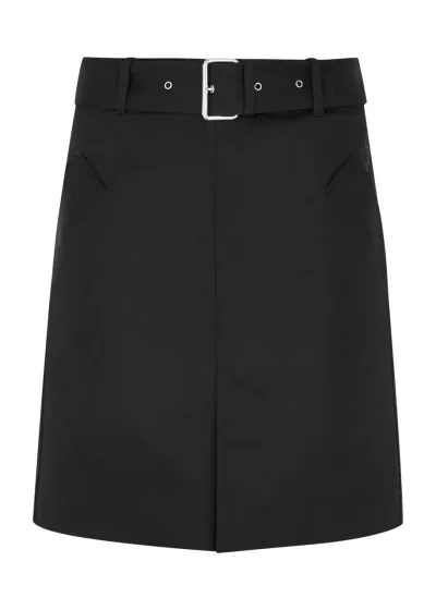 Totême Belted Cotton-gabardine Mini Skirt In Black