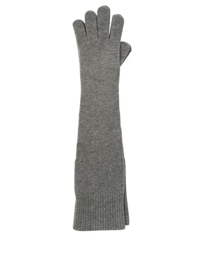 Totême Long Knit Gloves Grey