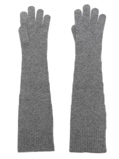 Totême Toteme Long Knit Gloves In Grey