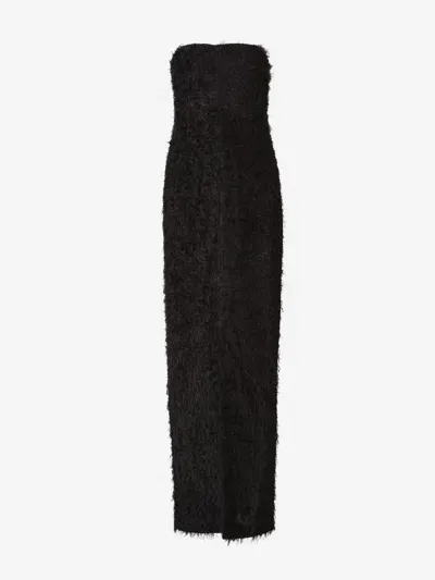 Totême Black Strapless Fil Coupé Maxi Dress