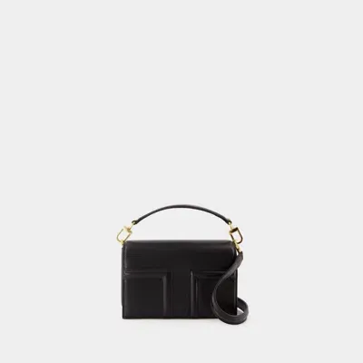 Totême Toteme Mini-t Flap Bag In Black