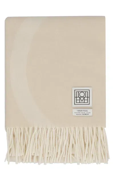 Totême Toteme "monogram Jacquard" Scarf In White