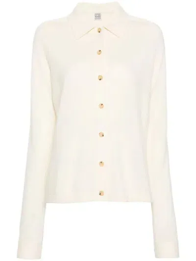 Totême Layered Fine-knit Jumper In Off-white