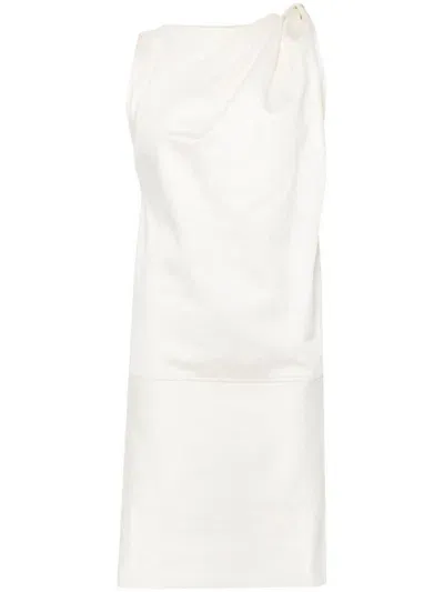 Totême Toteme Shoulder-twist Dress In Beige