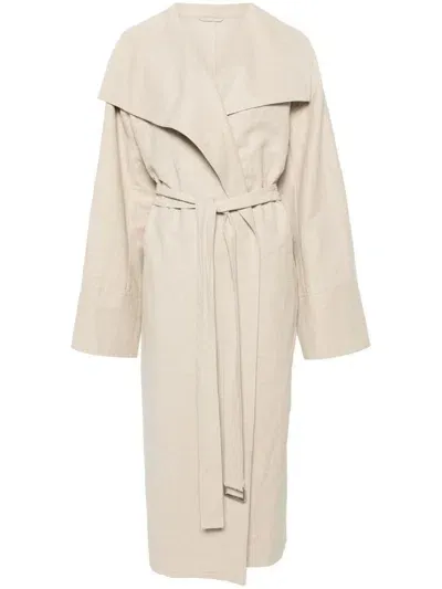 Totême Toteme Signature Linen Coat In Beige