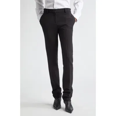 Totême Toteme Slim Fit Wool Blend Cigarette Trousers In Black