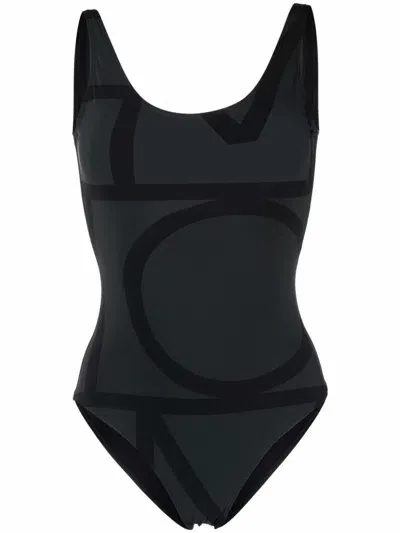 Totême Toteme Swimwear In Black Monogram