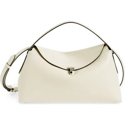 Totême T-lock Leather Top Handle Bag In White