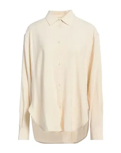 Totême Logo-embroidered Cotton Shirt In Beige