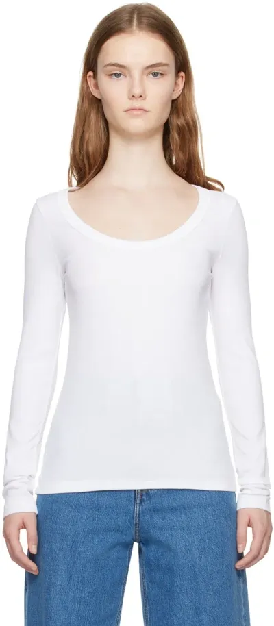 Totême White Classic Long Sleeve T-shirt In Weiss