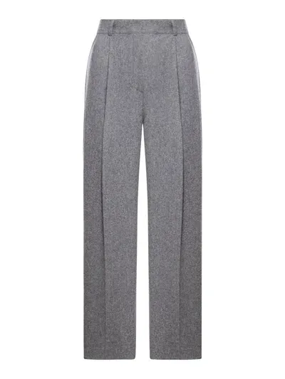 Totême Wool Blend Trousers In Grey