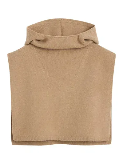 Totême Wool Cashmere Hoodie Bib In Brown