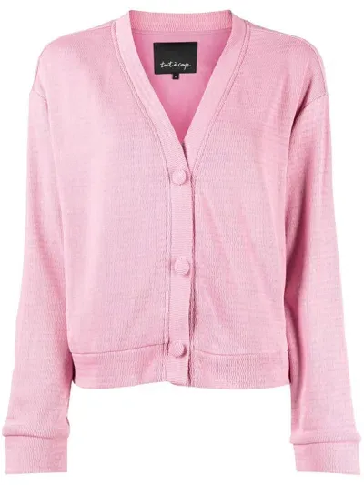 Tout A Coup Buttoned-up V-neck Jacket In Pink