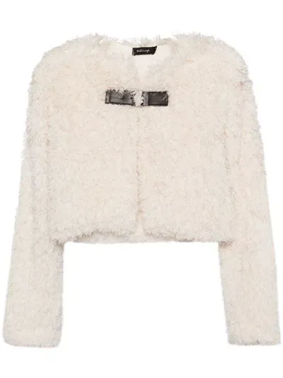 Tout A Coup Cropped Buckle Cardigan In White