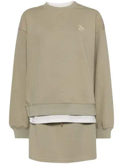 Tout A Coup Layered Design Sweatshirt Set In Neutrals