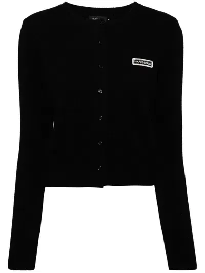 Tout A Coup Logo-patch Cardigan In Black