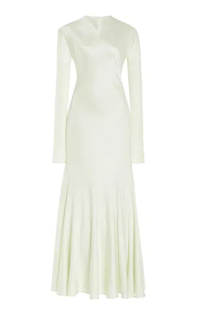 Tove Raquel Silk Maxi Dress In Green