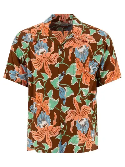 Toyo Enterprise Sun Surf Cattleya Orchid Shirts In Brown