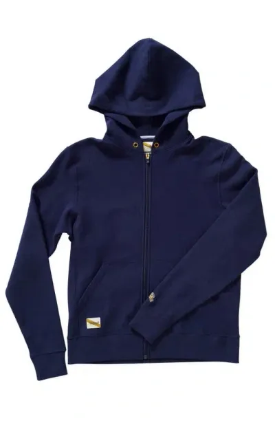 Tracksmith Trackhouse Zip Hoodie In Navy