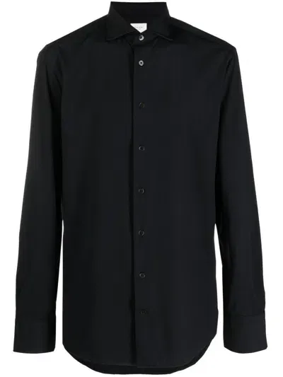 Traiano Milano Cutaway Collar Dress Shirt In Black