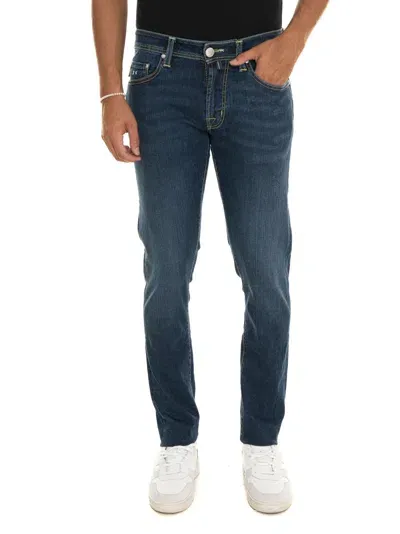 Tramarossa Leonardozipstretch 5 Pocket Denim Jeans In Medium Denim