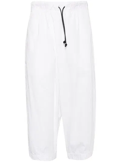 Transit Cotton Cropped Trousers In White