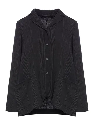 Transit Oversized Striped Blazer In Black