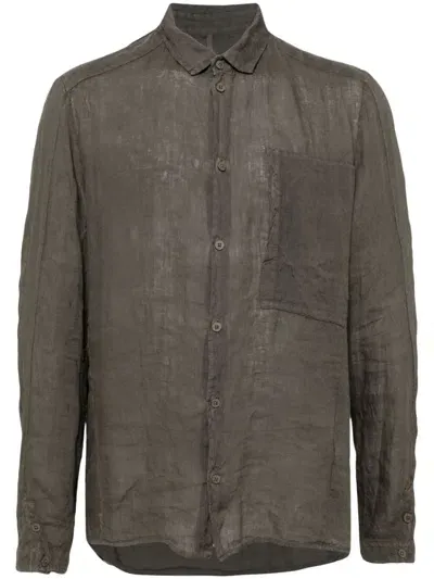 Transit Patch Pocket Regular Fir Shirt In Grau