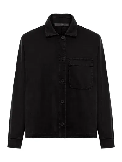 Transit Stretch Cotton Satin Jacket/shirt In Black