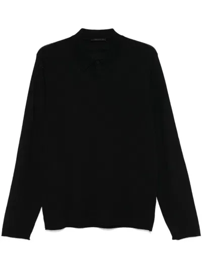 Transit Virgin Wool Polo Shirt In Black