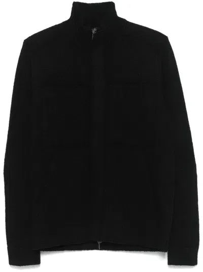 Transit Virgin Wool Zip-up Jacket In Black