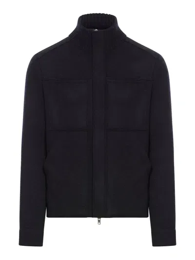 Transit Wool Jacket With Cloth Inserts In Black