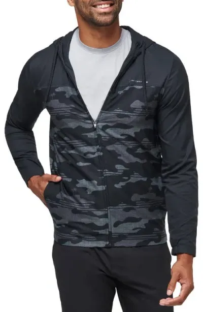 Travismathew Camo Zip Hoodie In Black