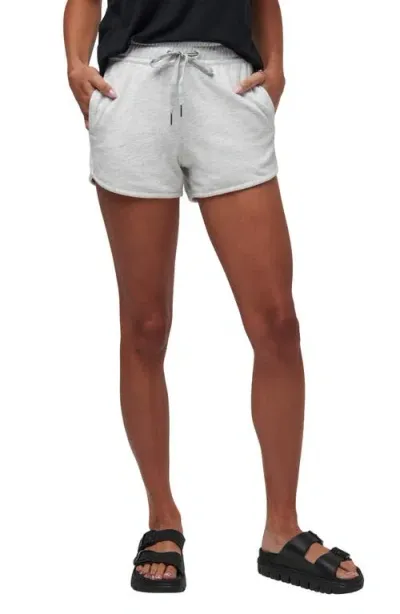 Travismathew Cloud Drawstring Fleece Shorts In Heather Light Grey