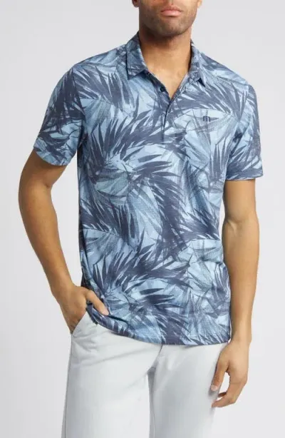 Travismathew Forest Reserve Leaf Print Polo In Dream Blue