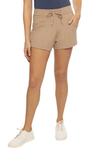 Travismathew Friday Ponte Shorts In Natural