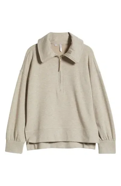 Travismathew Save The Day Half Zip Pullover In Heather Natural