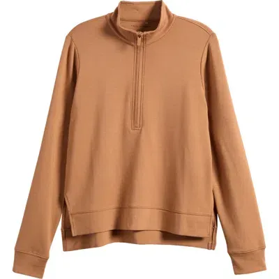 Travismathew Shadow Mirage Half Zip Pullover In Bronze