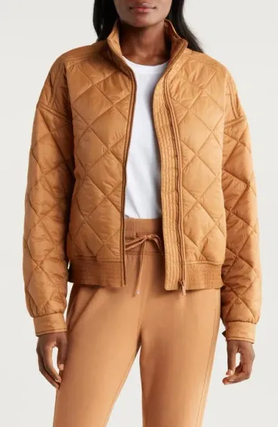 Travismathew Tahoe Diamond Quilted Puffer Jacket In Bronze