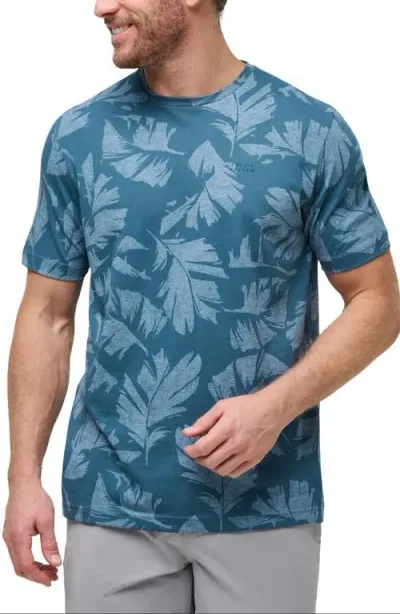 Travismathew Travel Tip Leaf Print T-shirt In Light Teal