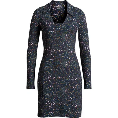 Travismathew Where It Counts Long Sleeve Minidress In Navy Blazer Multi