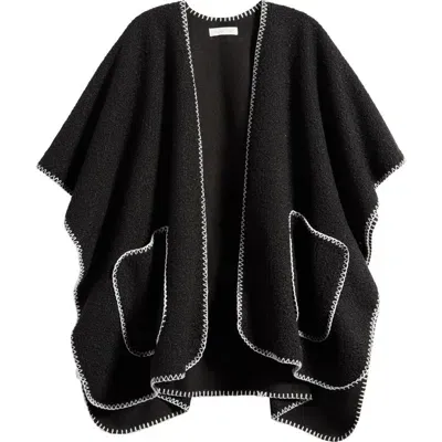 Treasure & Bond Bouclé Cardigan In Jet Black Combo