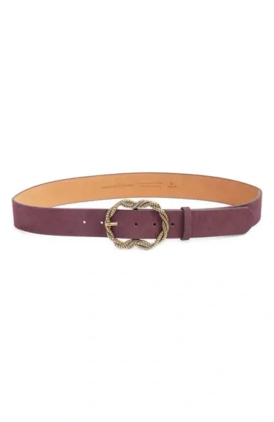 Treasure & Bond Carmen Twist Rope Buckle Leather Belt In Burgundy Fudge