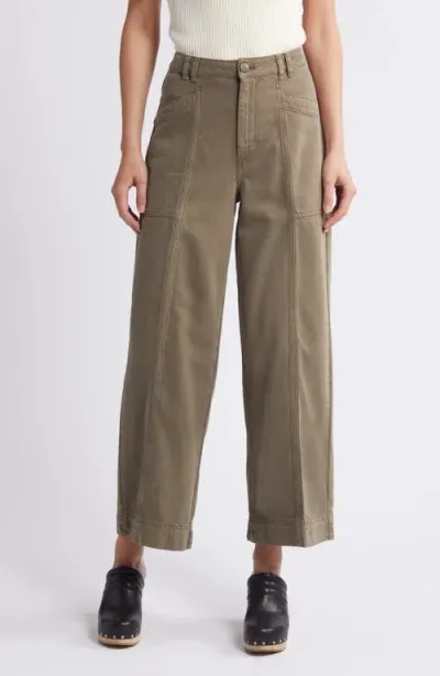 Treasure & Bond Cotton Blend Twill Utility Pants In Olive Kalamata