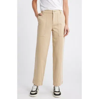 Treasure & Bond Cotton Blend Utility Pants In Tan Travertine