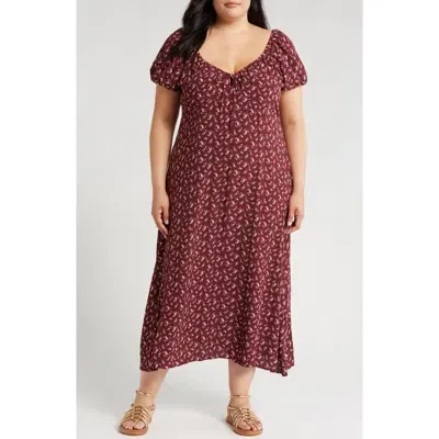 Treasure & Bond Floral Maxi Dress In Burgundy Little Paris