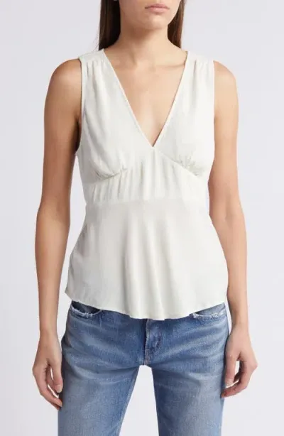 Treasure & Bond Floral Peplum Tank In Ivory Dove