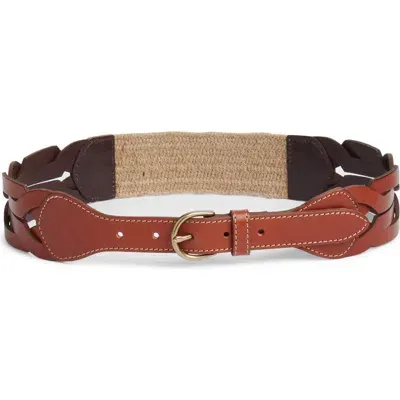 Treasure & Bond Giselle Leather Belt In Cognac