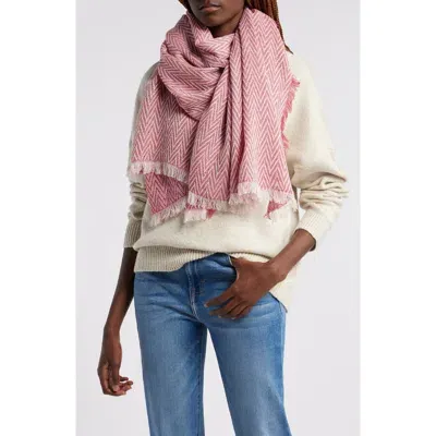 Treasure & Bond Herringbone Burlap Scarf In Pink